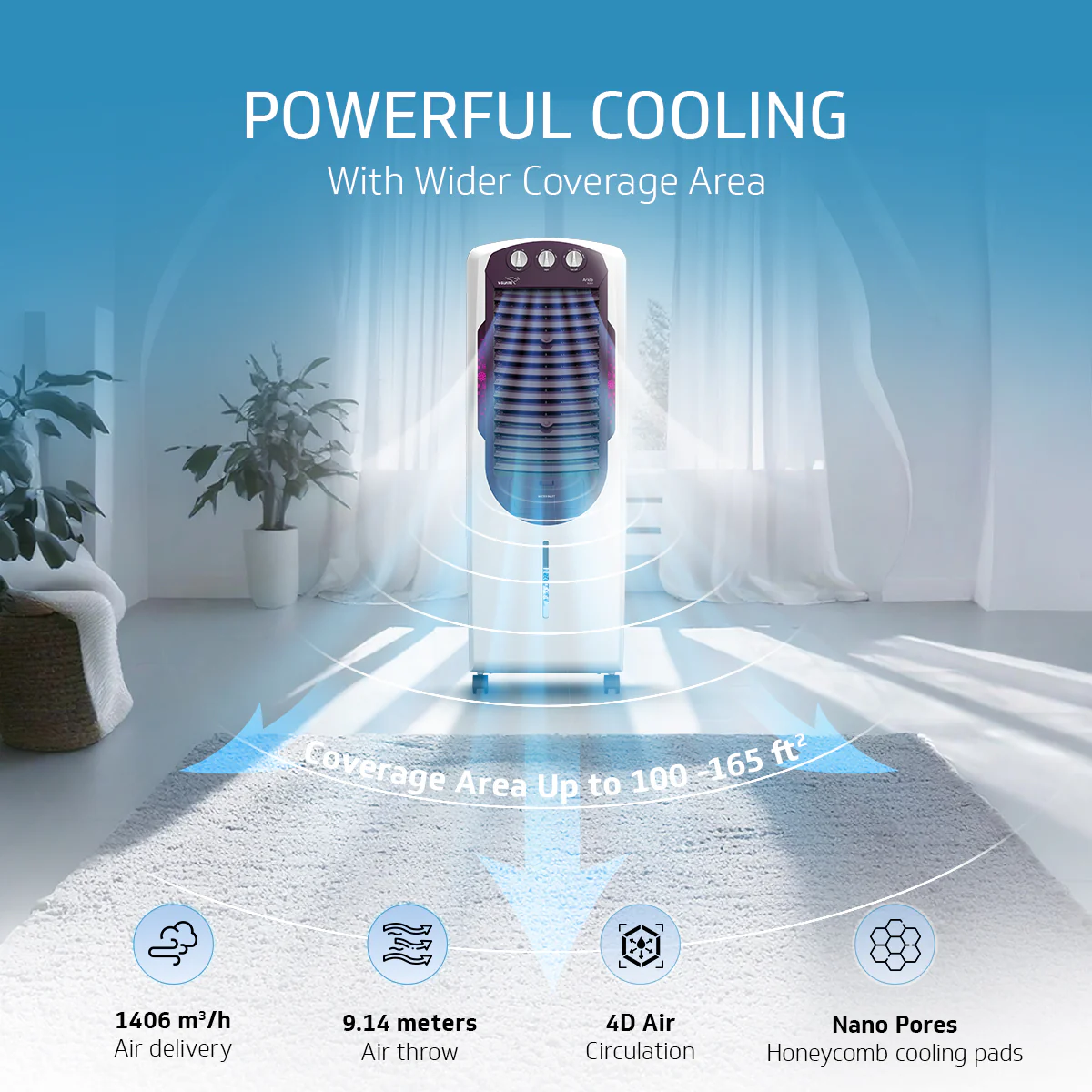 Arido T25 H Air Cooler 25L, Air Delivery - 1300 m3/h - Image 5