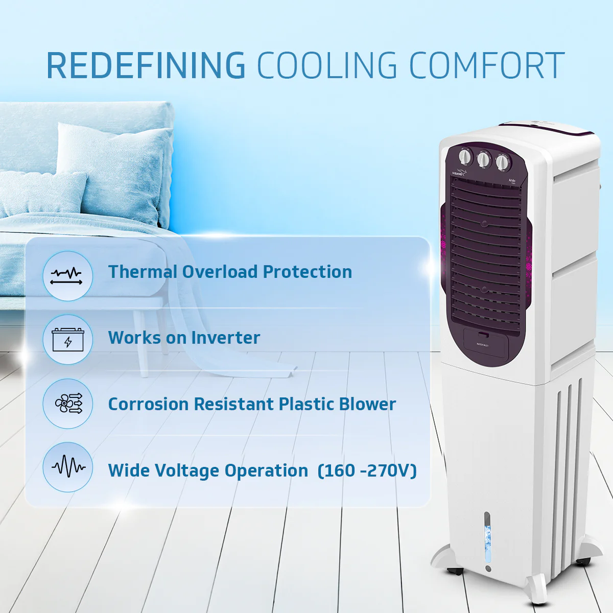 Arido T50 H Air Cooler 50L, Air Delivery - 1300 m3/h - Image 8