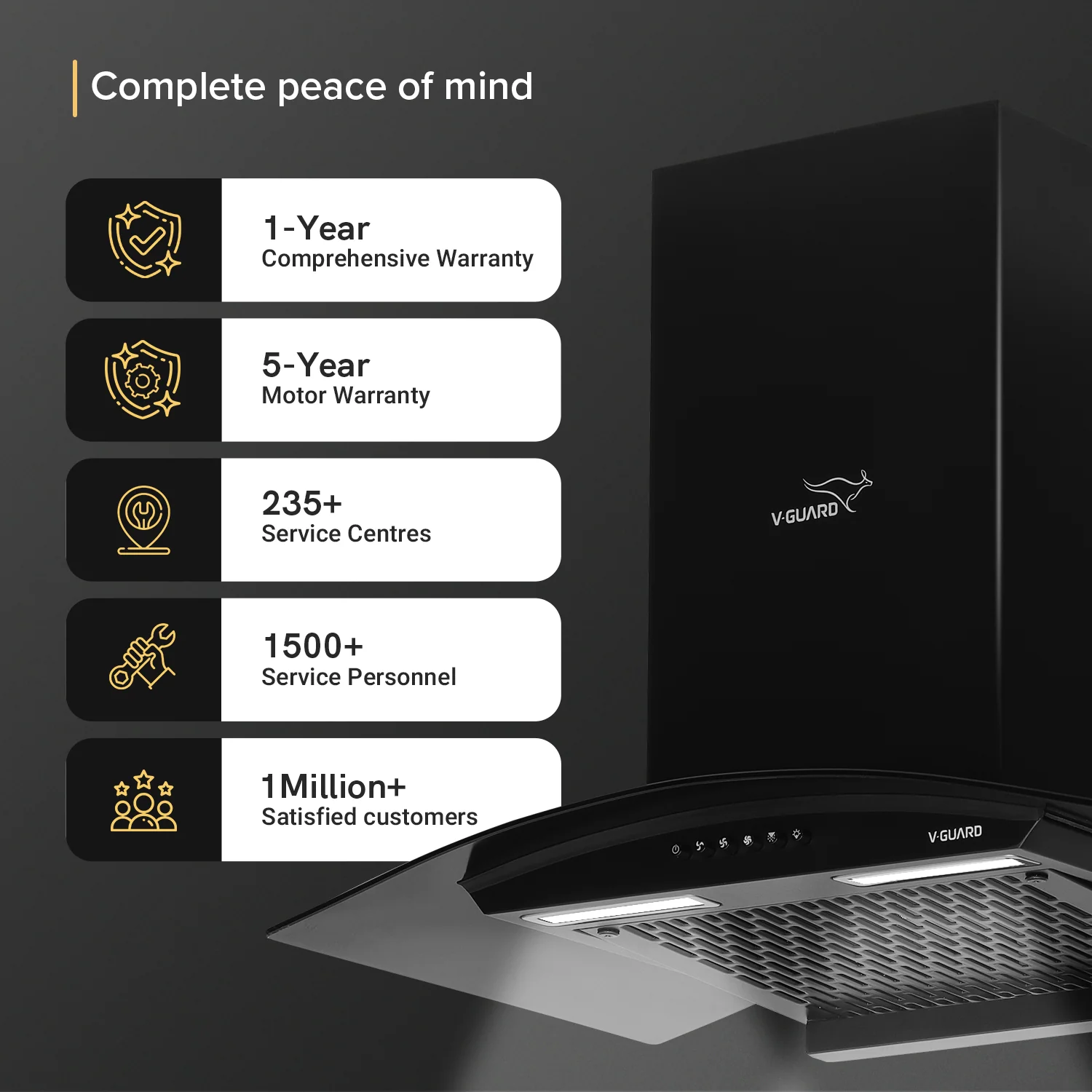 C10 60cm Kitchen Chimney with 900 m³/hr Suction | Filterless | Intelligent Auto Clean | Elegant Curved Glass Design | - Image 6