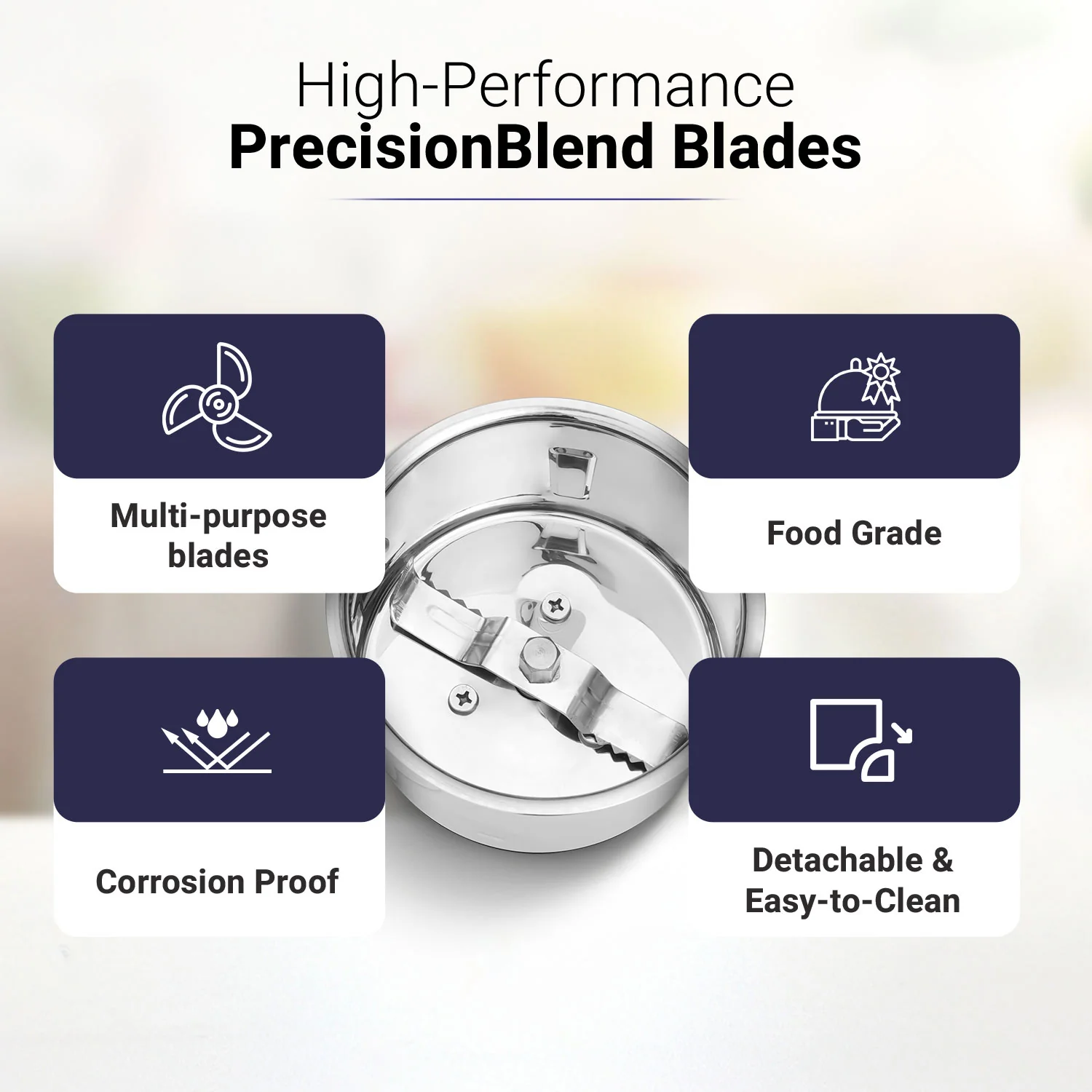 Citius 750 Watt Juicer Mixer Grinder, 3 Year Motor Warranty, 4 Jars(Chutney, Dry, Wet & Juicer), Sturdy Juicer Jar with QuadraFlow Design (Blue) - Image 3