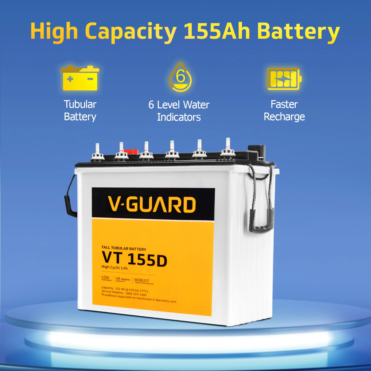 Smart Pro 1200 S Solar Inverter + VT 155D Battery Combo for Home, Office & Shops - Image 5