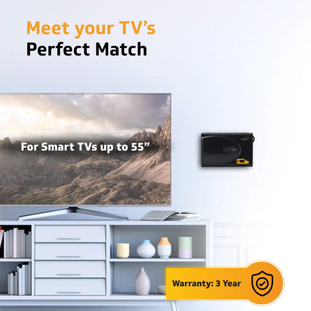 V-Guard Crystal Plus Smart TV Stabilizer with Digital Display | Applicable for Smart TVs up to 140 cm (55) + Set Top Box + Home Theatre System/Gaming Console | 3 Ampere Capacity | Black - Image 7