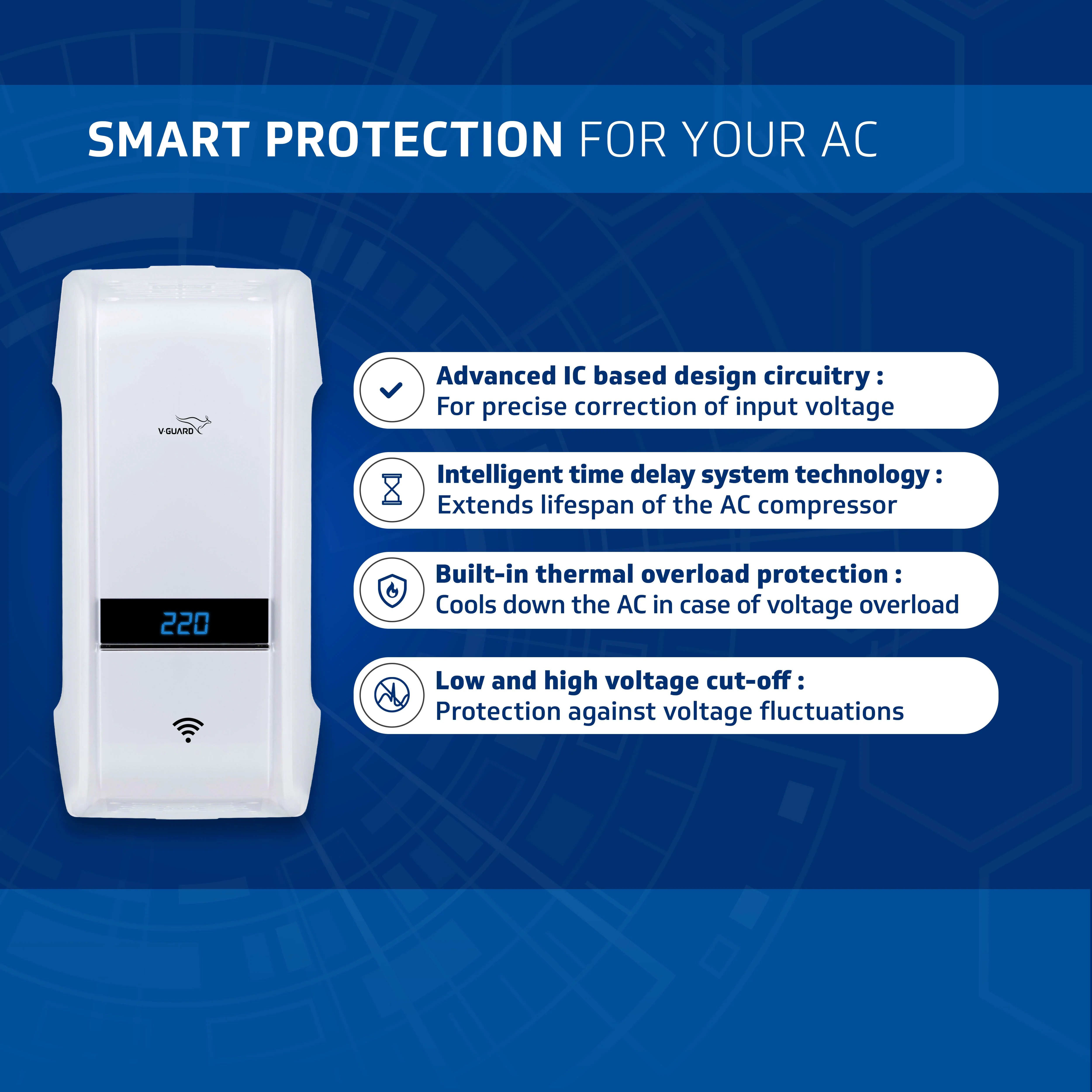 Denor iD4 3040 SMART AC Stabilizer for 1.5 ton Inverter AC (Working Range 150V-280V) - Image 7