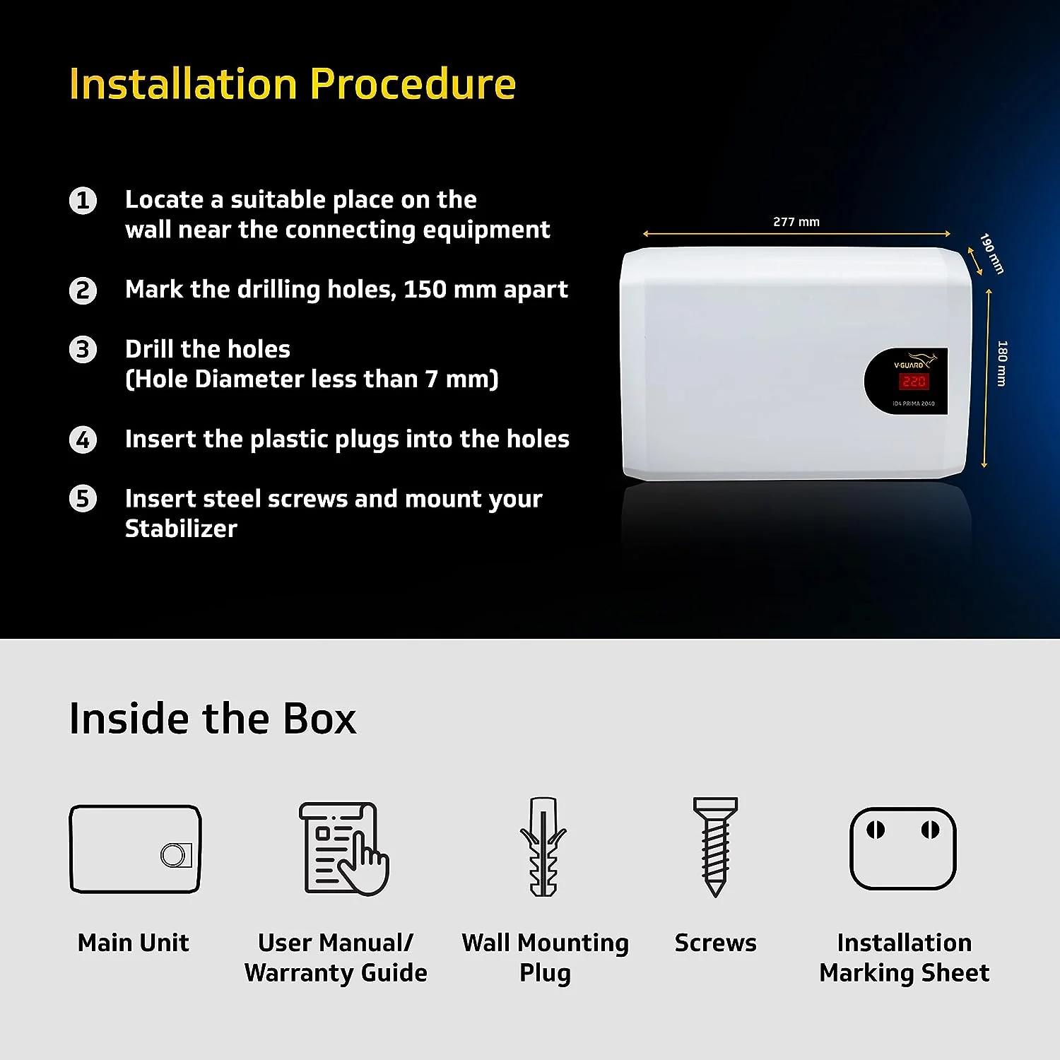iD4 Prima 2040 AC Stabilizer for 1.5 ton Inverter AC (Working Range 160-280 VAC) - Image 6