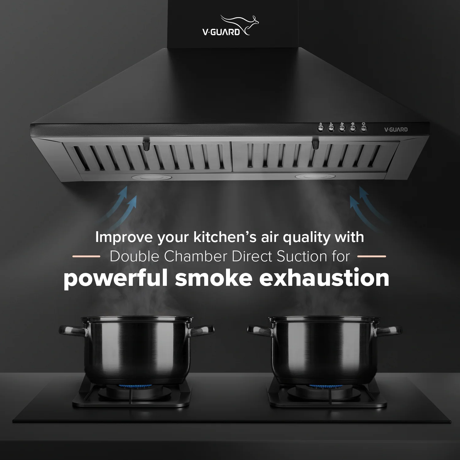 M10 Pro Chimney for Kitchen/Electric Chimney/High Suction Power of 900 m3/h | Push-Button Controls/Black Powder-Coated Baffle Filter/Low Noise/Keep Your Kitchen Clean and Smoke-Free - Image 5