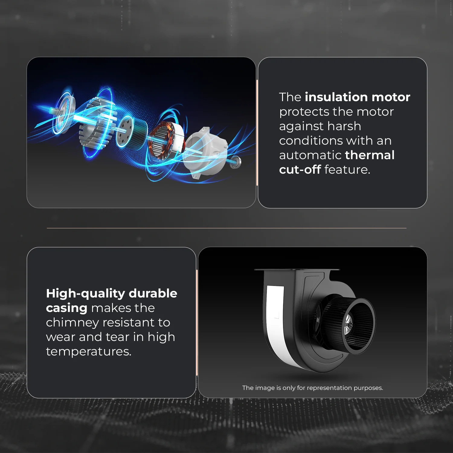 M10 Pro Chimney for Kitchen/Electric Chimney/High Suction Power of 900 m3/h | Push-Button Controls/Black Powder-Coated Baffle Filter/Low Noise/Keep Your Kitchen Clean and Smoke-Free - Image 6