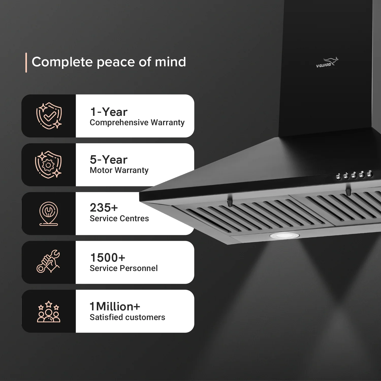 M10 Pro Chimney for Kitchen/Electric Chimney/High Suction Power of 900 m3/h | Push-Button Controls/Black Powder-Coated Baffle Filter/Low Noise/Keep Your Kitchen Clean and Smoke-Free - Image 7