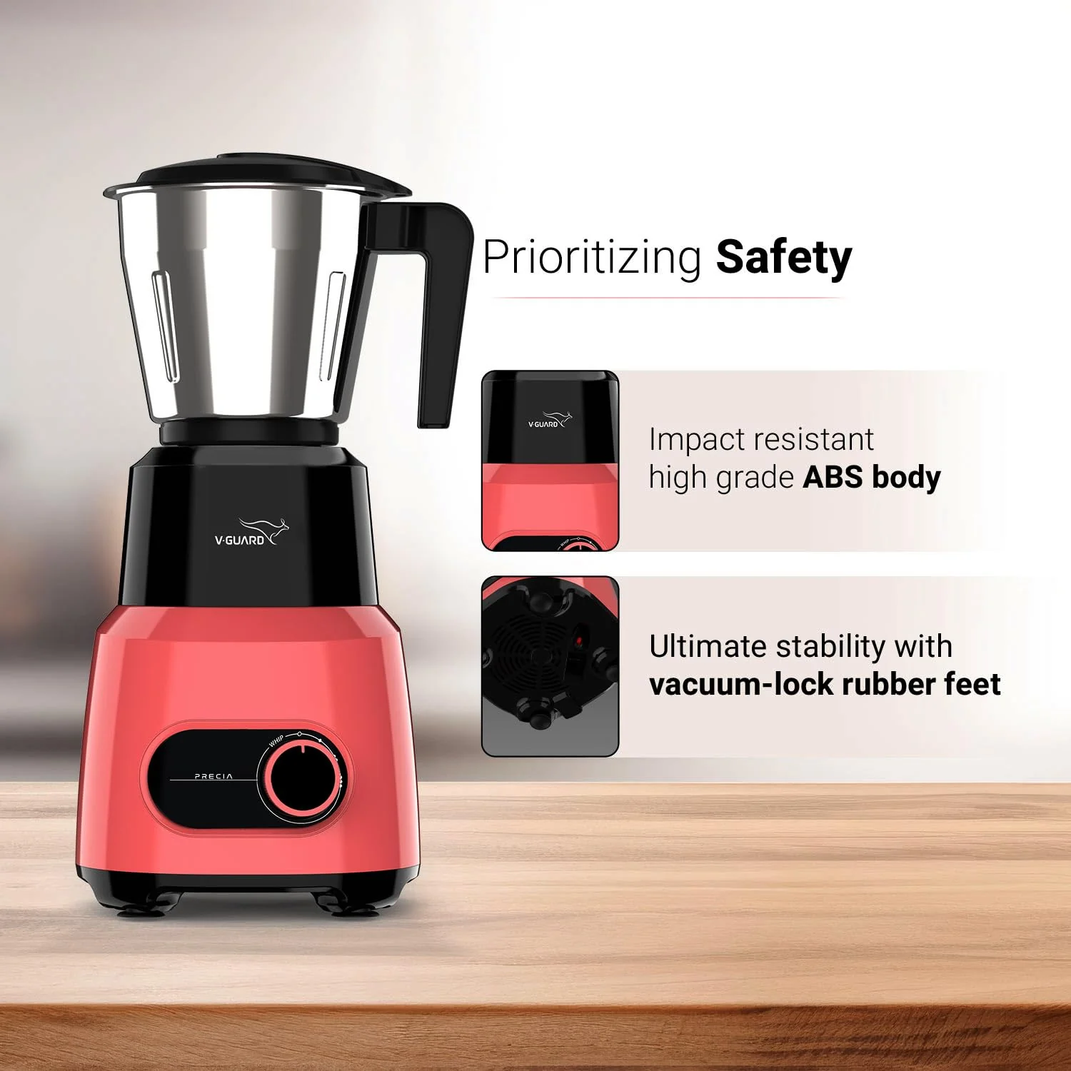 Precia Mixer Grinder 500 Watt/Newly Launched/Mixie for kitchen with Multifunctional SS Mixer Jars (Chutney, Dry, & Wet Jar), Precision Stainless Steel Blades / 2 Year Motor Warranty - Image 7