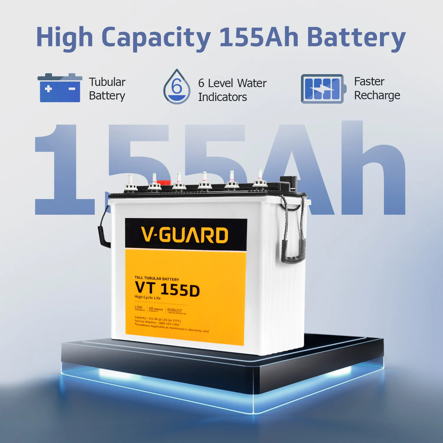 Smart Pro 1200 Inverter + VT 155D Battery Combo for Home, Office & Shops - Image 5