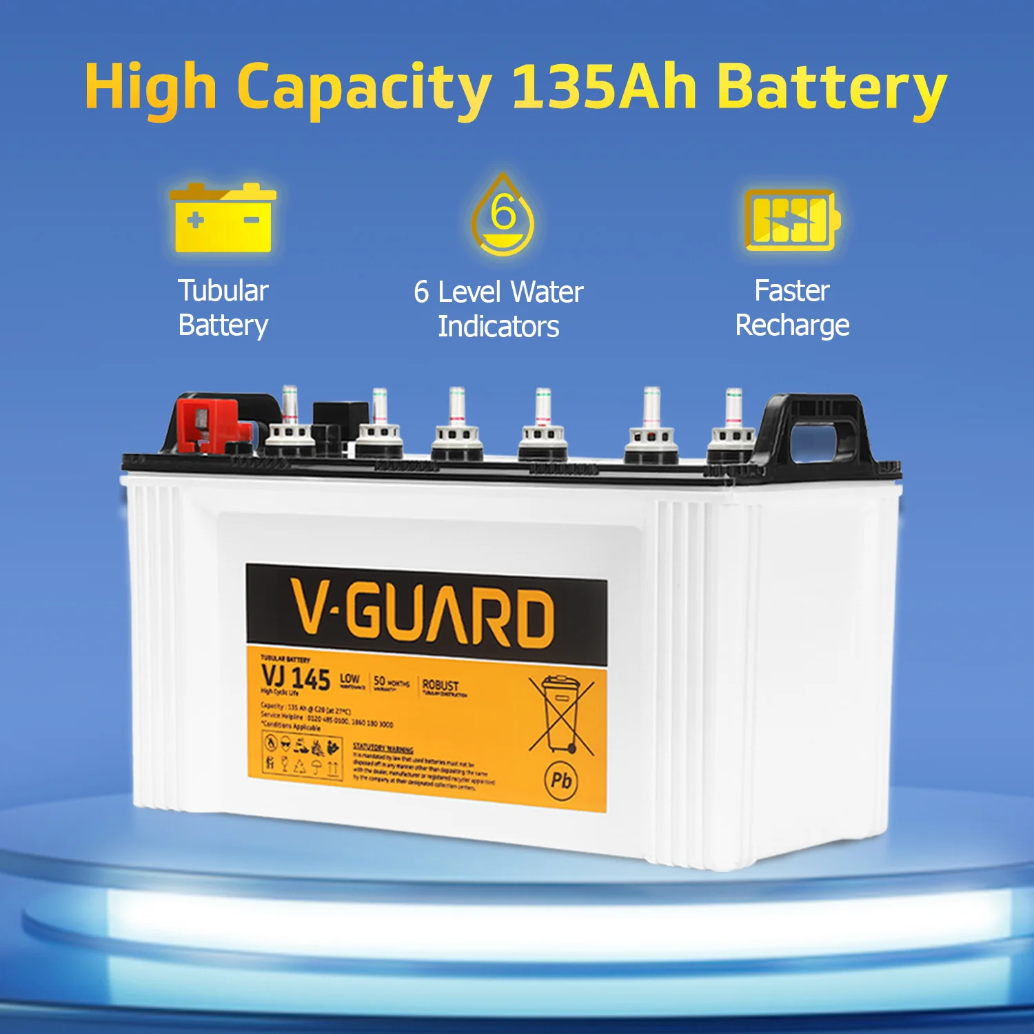 Smart Pro 1200 S Solar Inverter + VJ 145 Battery Combo for Home, Office & Shops - Image 5