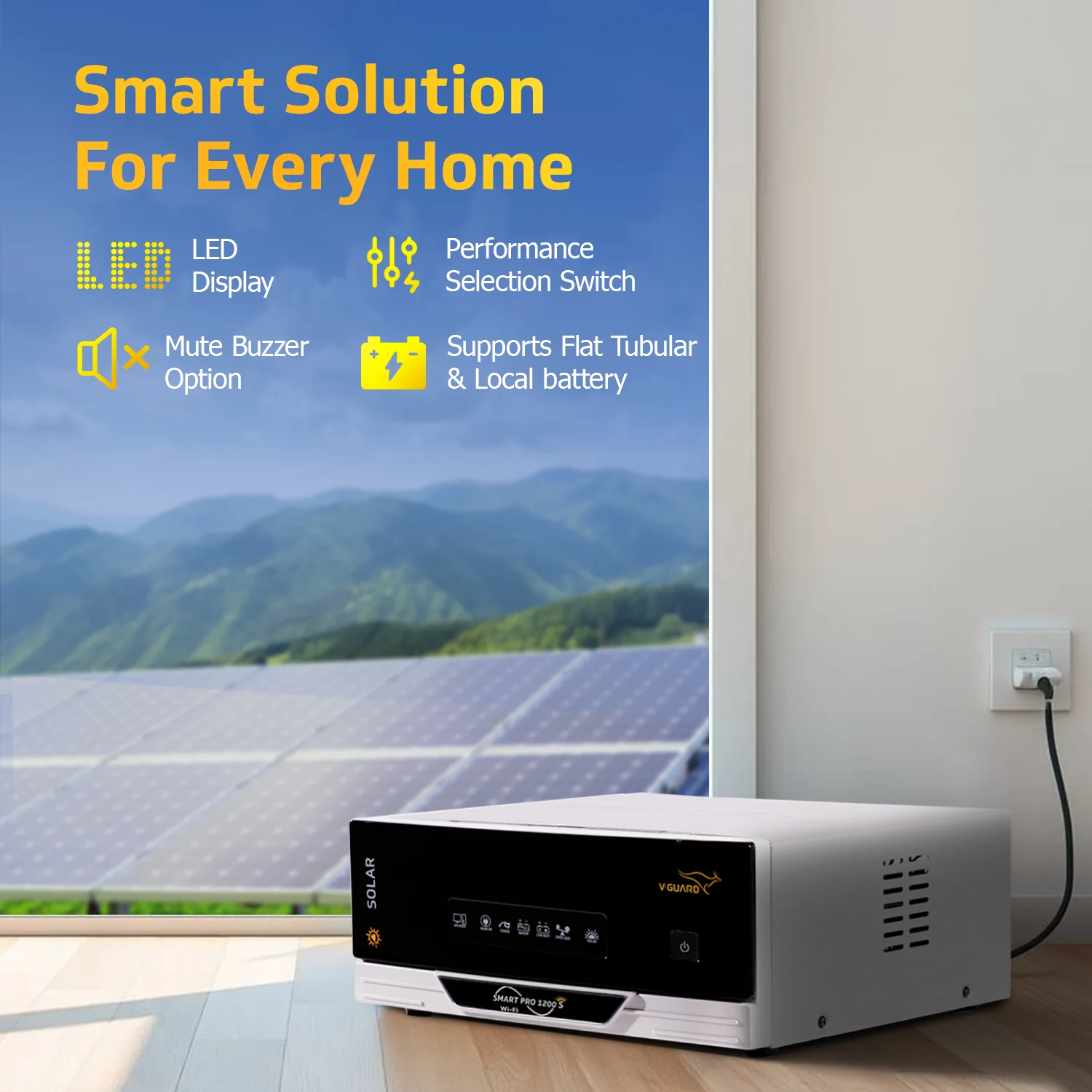 Smart Pro 1200 S Solar Inverter + VJ 145 Battery Combo for Home, Office & Shops - Image 6