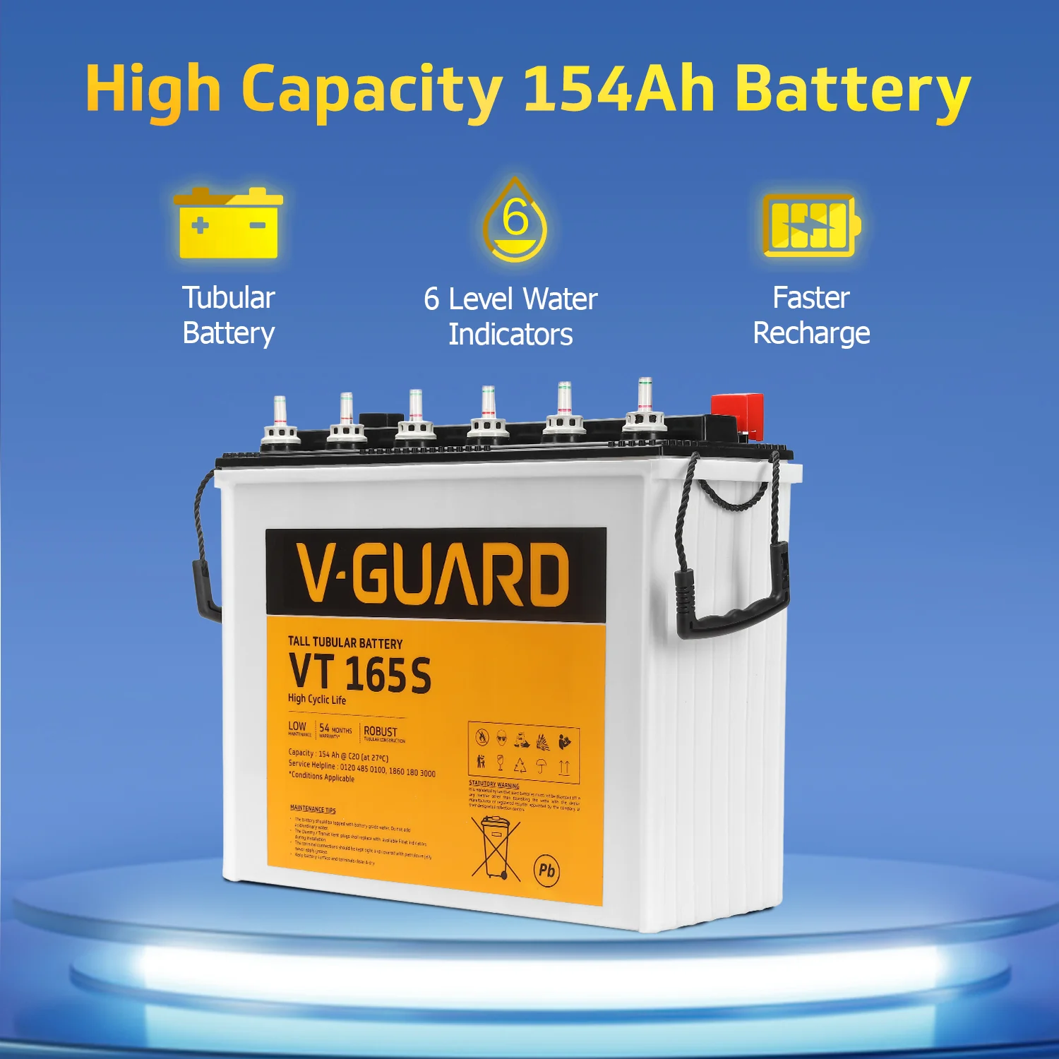 Smart Pro 1200 S Solar Inverter + VT 165S Battery combo for Home, Office & Shops - Image 5