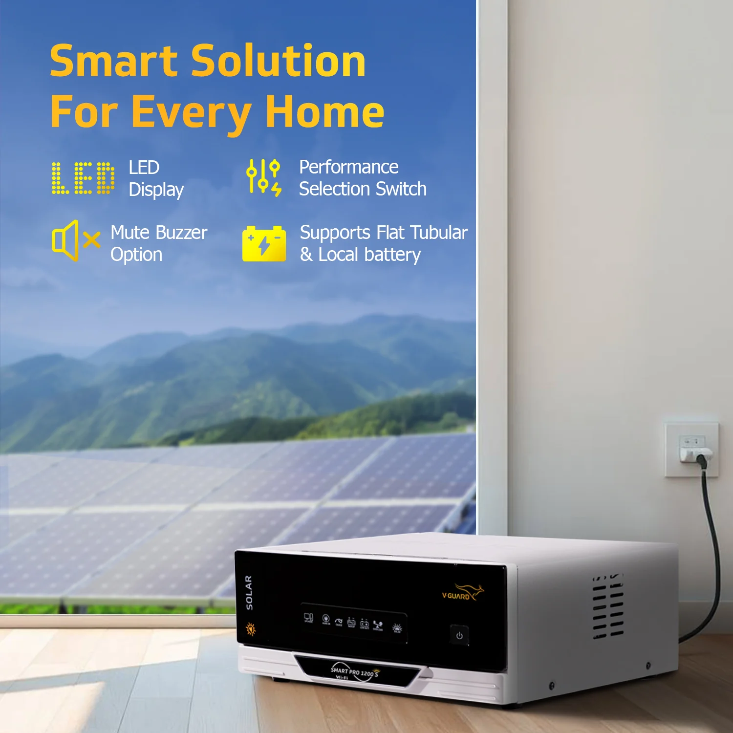 Smart Pro 1200 S Solar Inverter + VT 165S Battery combo for Home, Office & Shops - Image 6