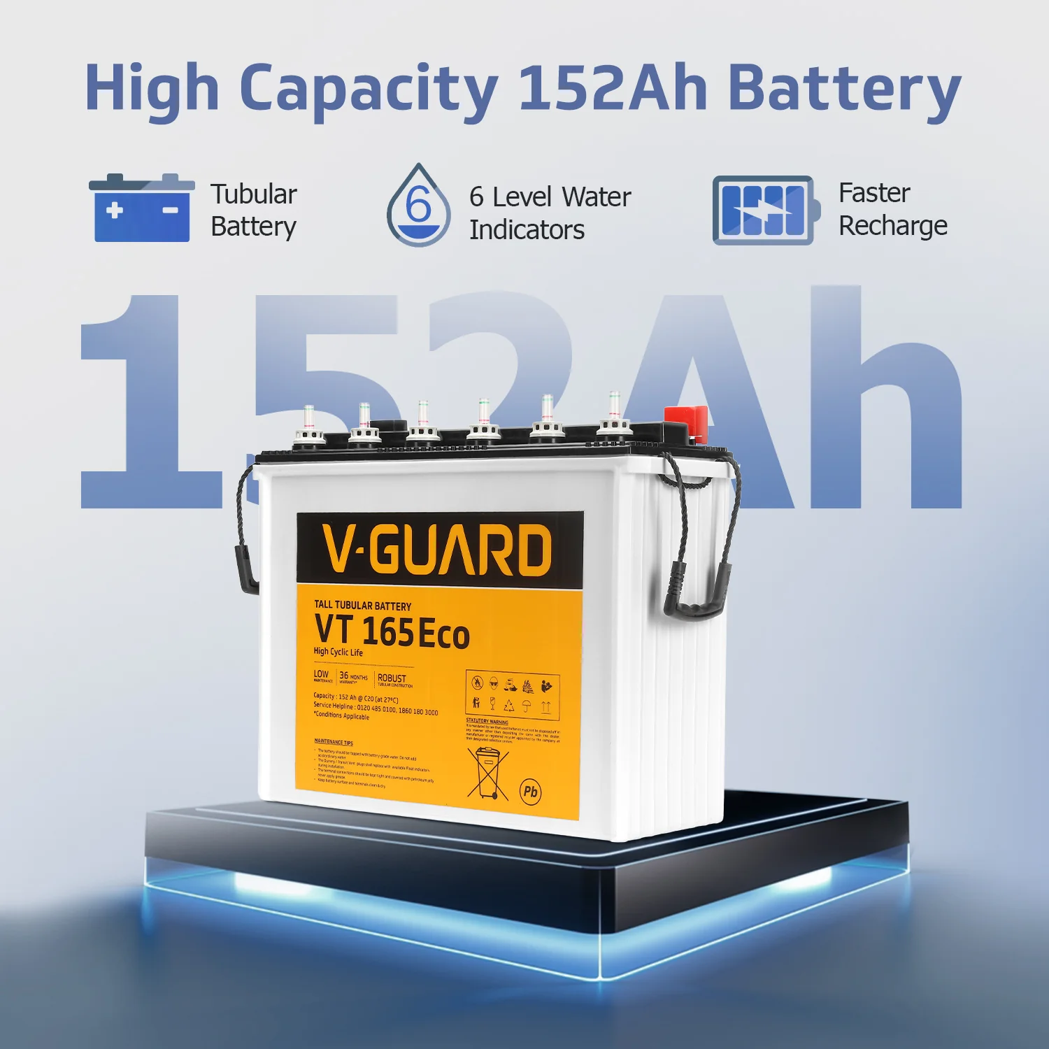 Smart Pro 1200 Inverter + VT 165 Eco Battery Combo for Home, Office & Shops - Image 5