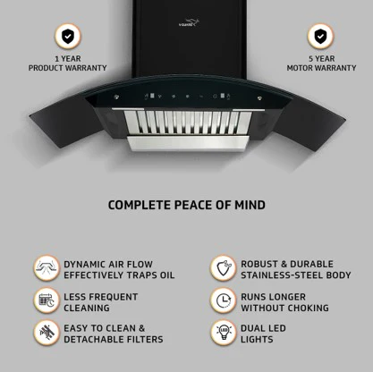 V-Guard A20 BL 180 90 cm Intelligent Auto clean Chimney and VGD 369 P/L Gas Stove Combo- The Ultimate Kitchen Duo - Image 5