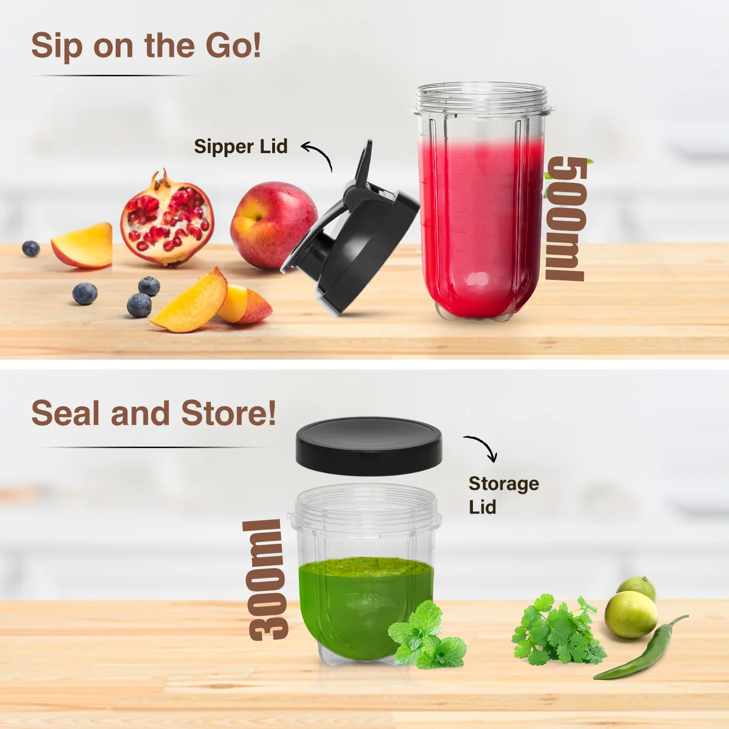 V-Guard Citius Nutri Blender | Bullet Mixer Grinder Juicer | 2 Leakproof Jars | 2 Years Product & Motor Coverage by V-Guard | 400 W Copper Motor | Up to 22,000 RPM | 1 Storage & 1 Sipper Lid - Image 3