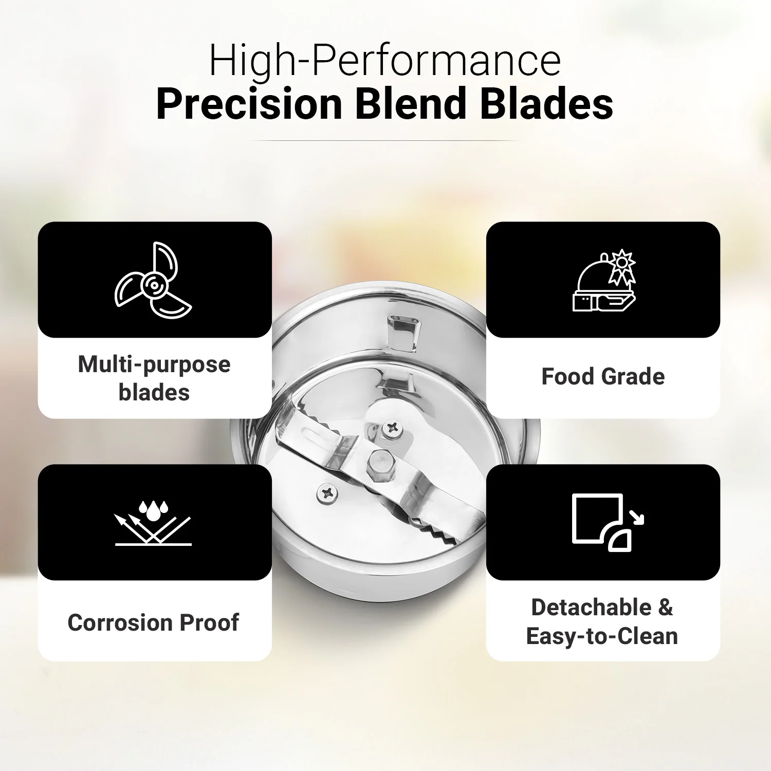 V-Guard Citius Plus 750 Watt Juicer Mixer Grinder | 3 Year Motor Coverage by VGuard | 5 Jars | Sturdy Juicer Jar with QuadraFlow Design | Precision Blend SS Blades, Black - Image 3