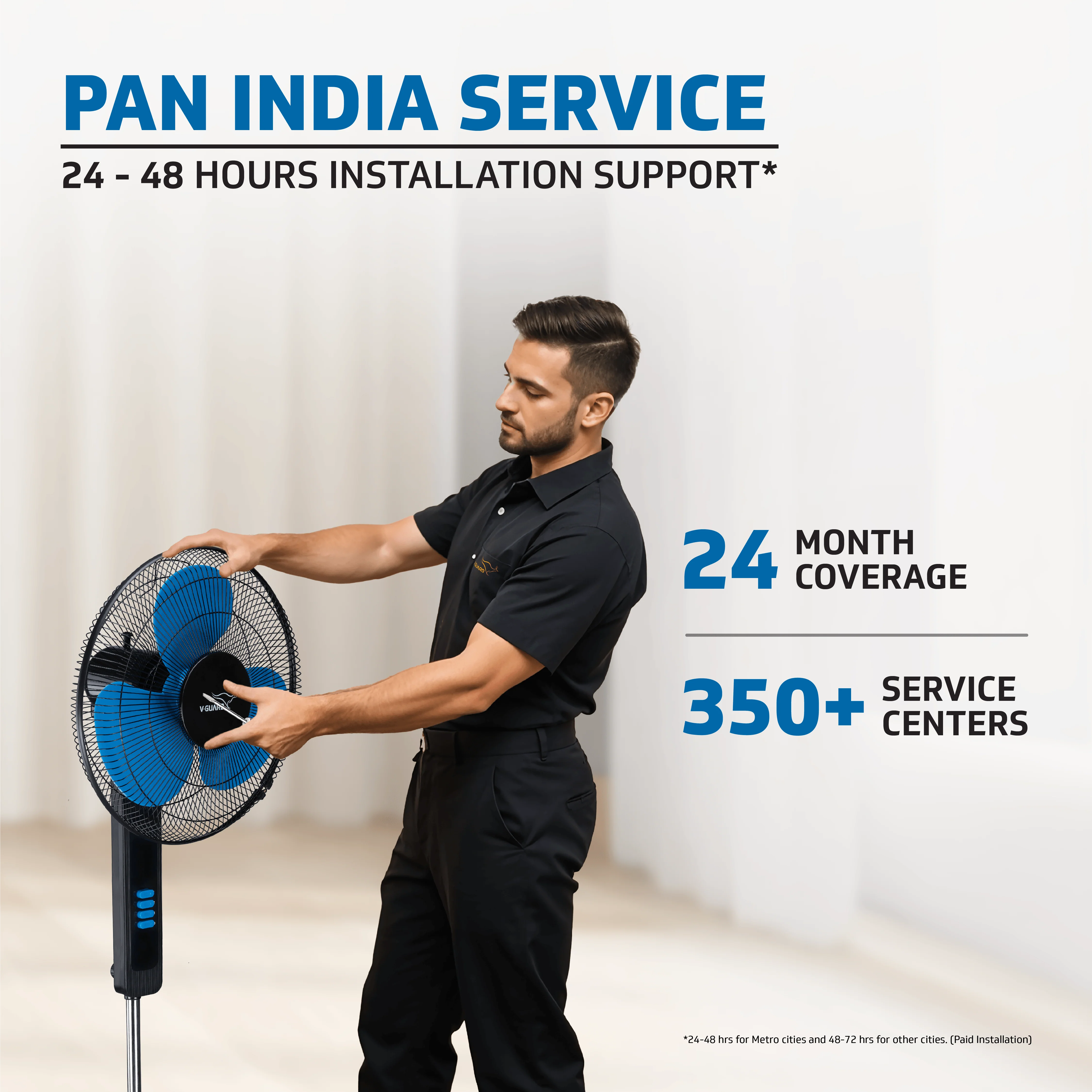 V-Guard Esfera STS Plus Neo Pedestal Cum Table Fan | Versatile 2-In-1 Operation | 1350 RPM Motor | Customisable Tilt And Oscillation Control | Blue Black | 40 cm (400mm) - Image 7