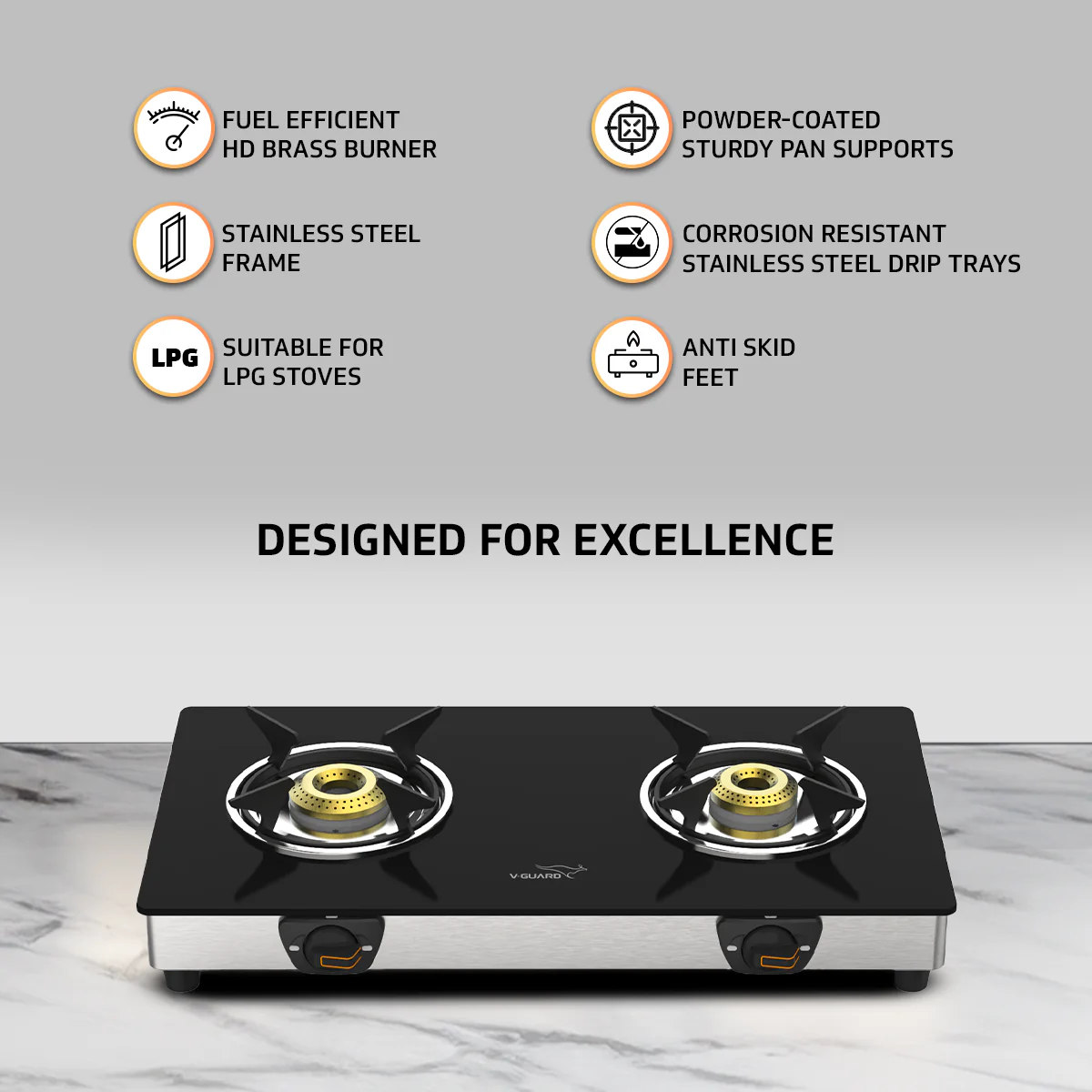 V-Guard M20 60 cm Wide Chimney and VGD 260 SX Gas Stove Combo- The Ultimate Kitchen Duo - Image 6