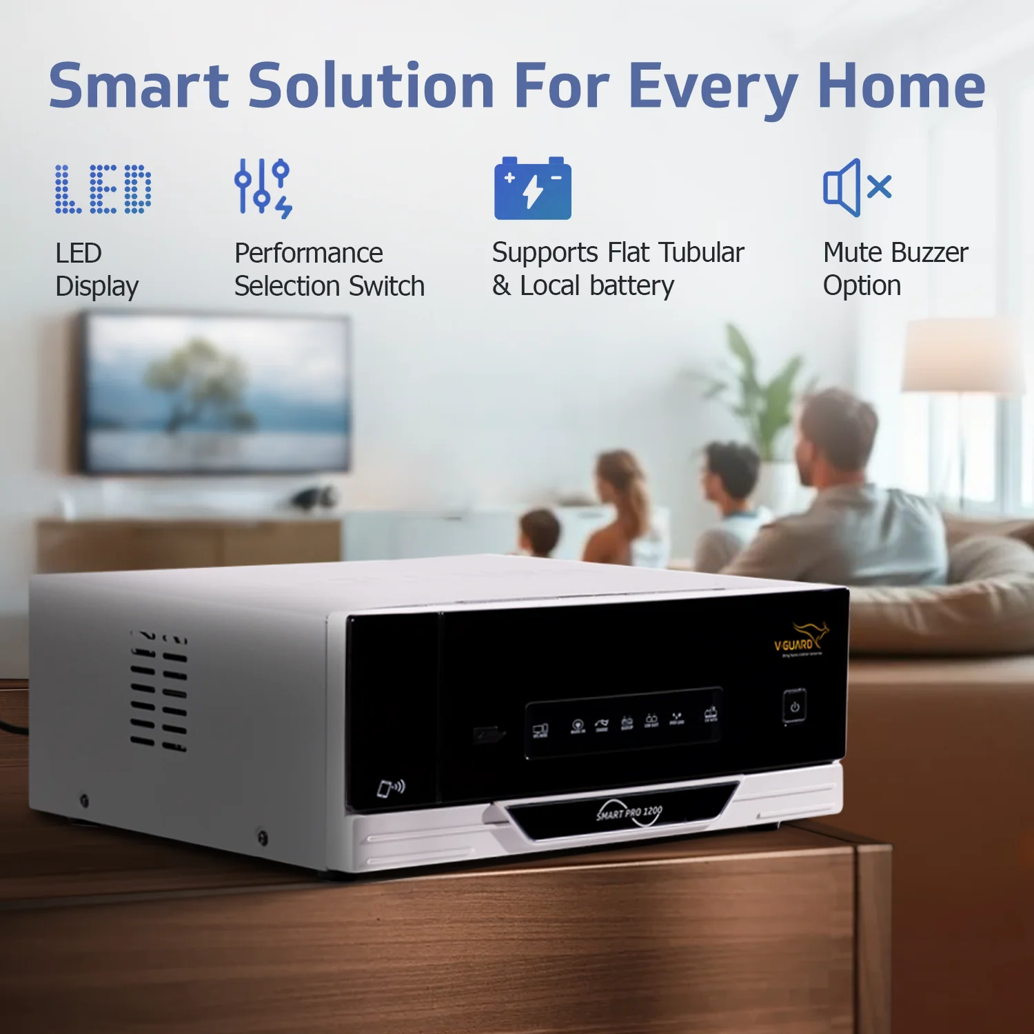 V-Guard Smart Inverter & Battery Combo (Smart Pro 1200 Digital Sine Inverter with VT 220 (205 Ah Tall Tubular Battery)) for Home, Office & Shops - Image 6