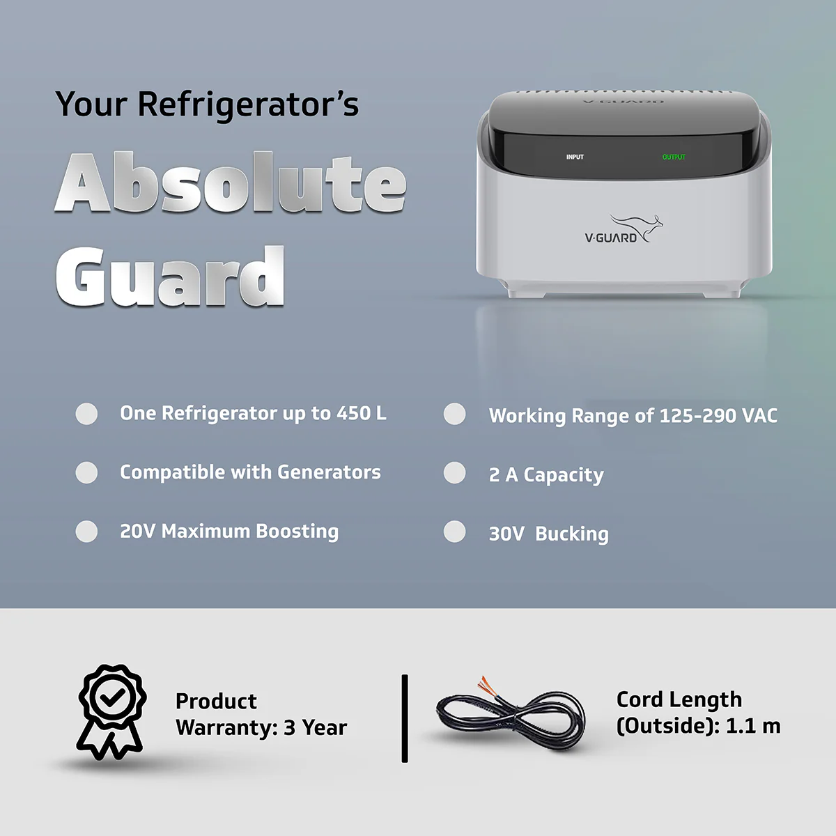 V-Guard Trossia 450 Stabilizer for Refrigerator up to 450 Litre - Image 6