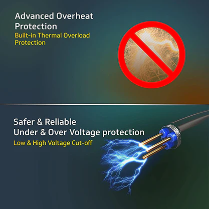 VG 100 Supreme Stabilizer for Refrigerators or Deep Freezer up to 600 L Advance Overheat Protection (Cherry Red) - Image 3