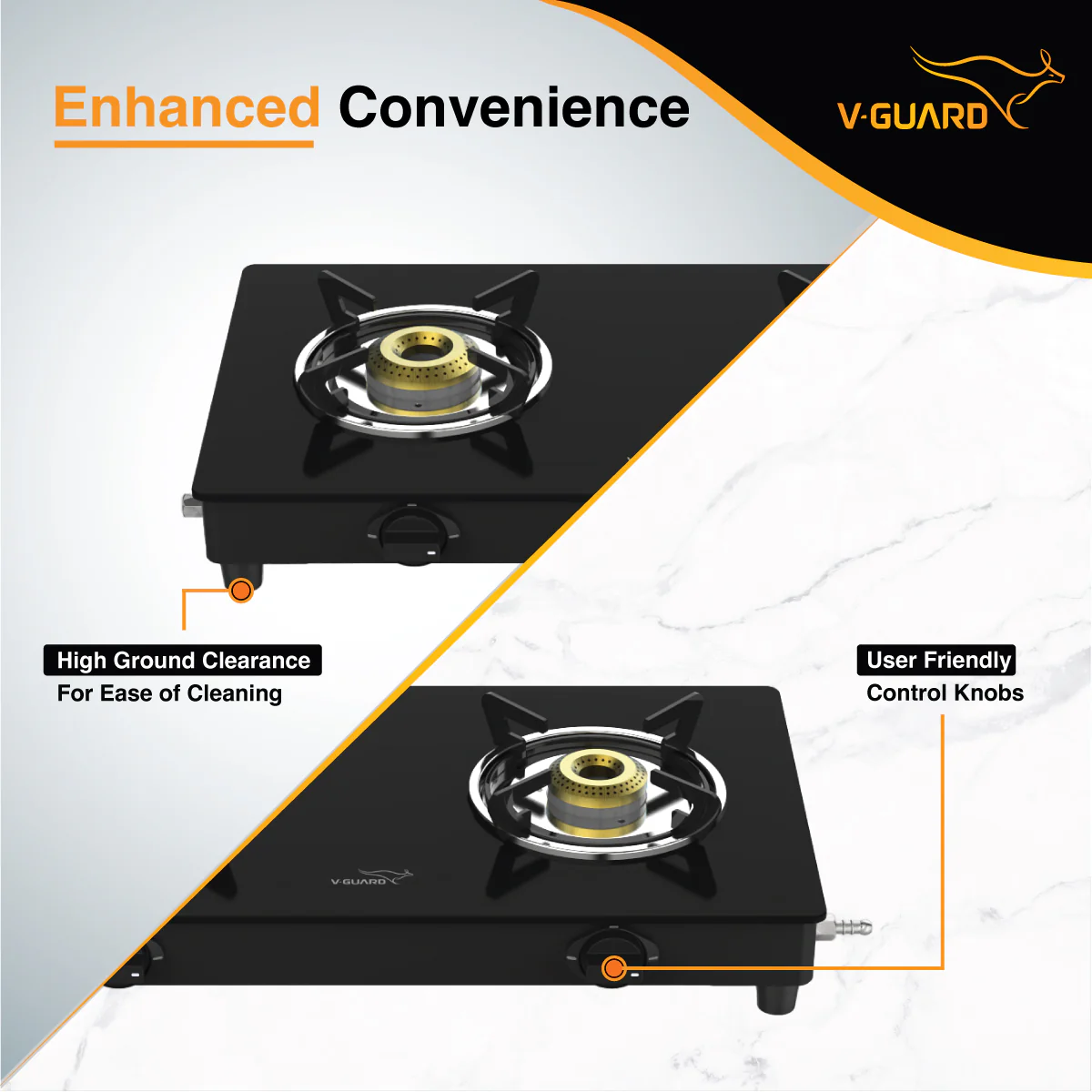 VGD 260 PL 2 Burner Glass Gas Stove | Fully Efficient HD Brass Burners |1 Year Product & 1 Year Glass Warranty - Image 4