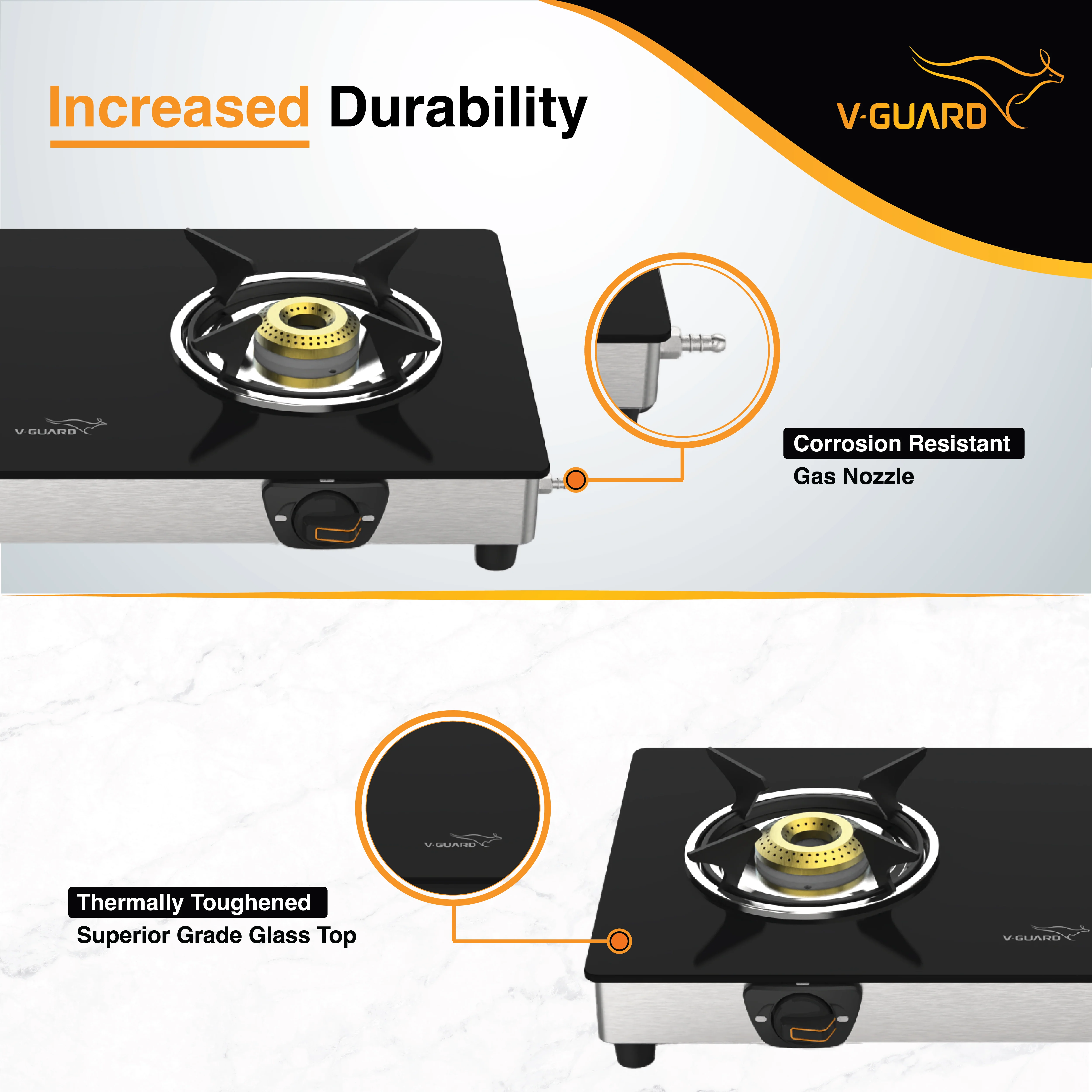 VGD 260 SX 2 Burner Glass Gas Stove - Image 3