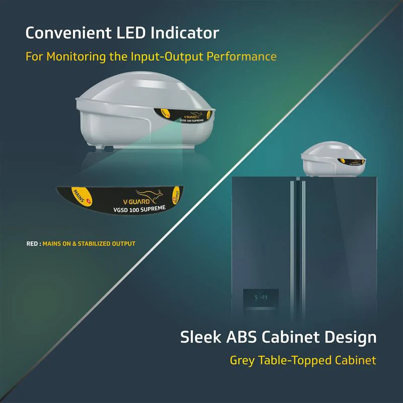 VGSD 100 Supreme Refrigerator Stabilizer for Single or Double Door Refrigerator Between 300 to 600 Litre/One Deep Freezer - Image 5