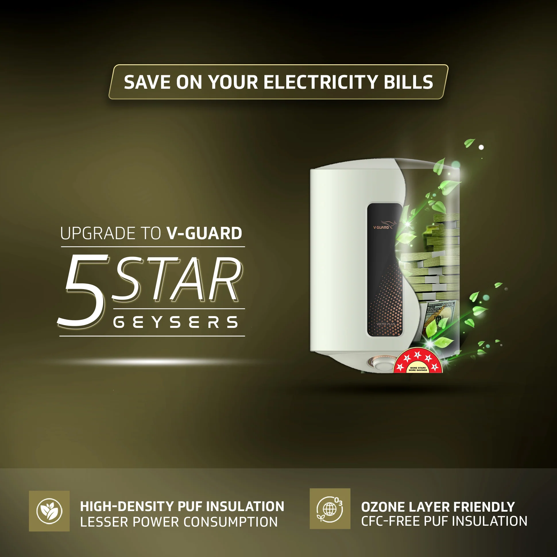 Victo Plus 10 L Water Heater with Safe Shock Module - Image 3