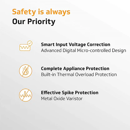 V-Guard Voltino Digi TV Stabilizer | Applicable for Smart TVs up to 120 cm (47)+Set Top Box,Home Theatre/Gaming Console | 2.25 Ampere Capacity | Seven Segment Digital Display | Black - Image 4