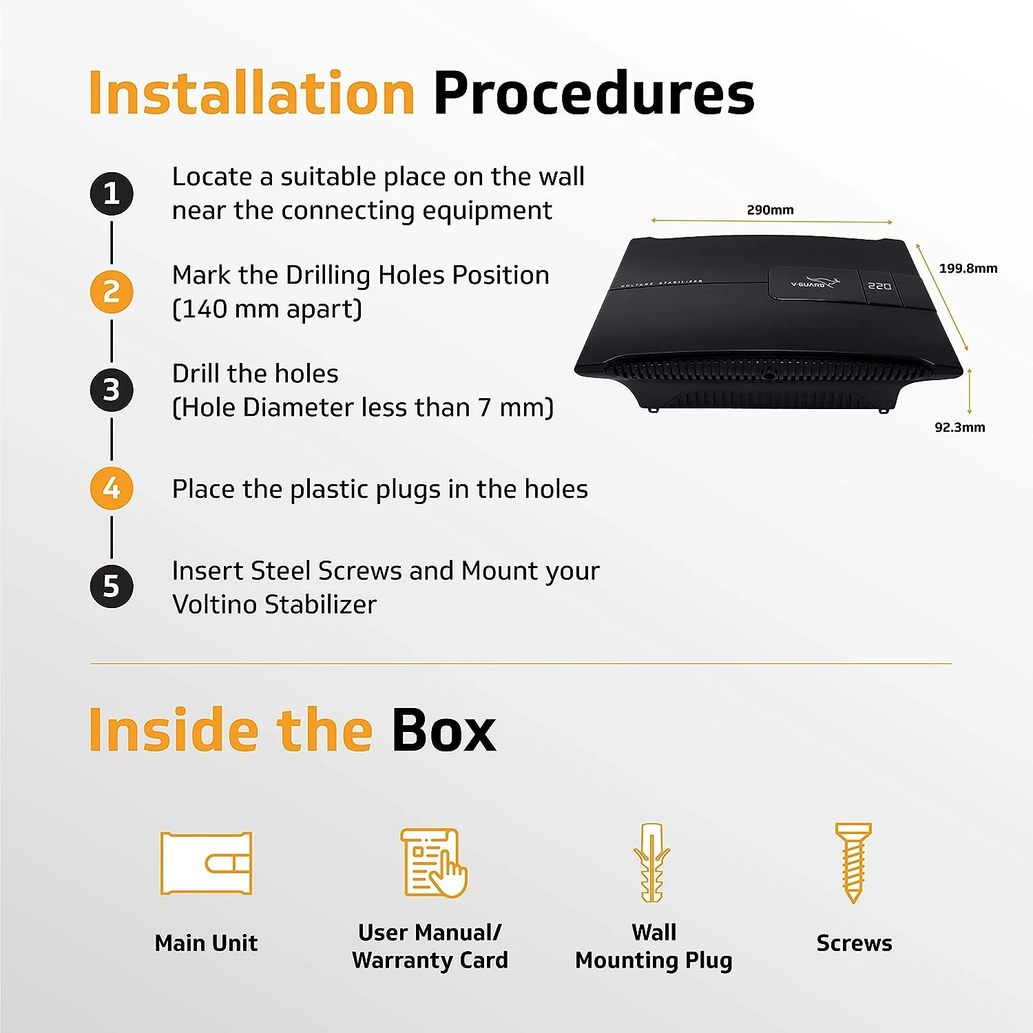 V-Guard Voltino Max Digi TV Stabilizer | Applicable for Smart TVs up to 140 cm (55)+Set Top Box,Home Theatre/Gaming Console | 3 Ampere Capacity | Seven Segment Digital Display | Black - Image 7