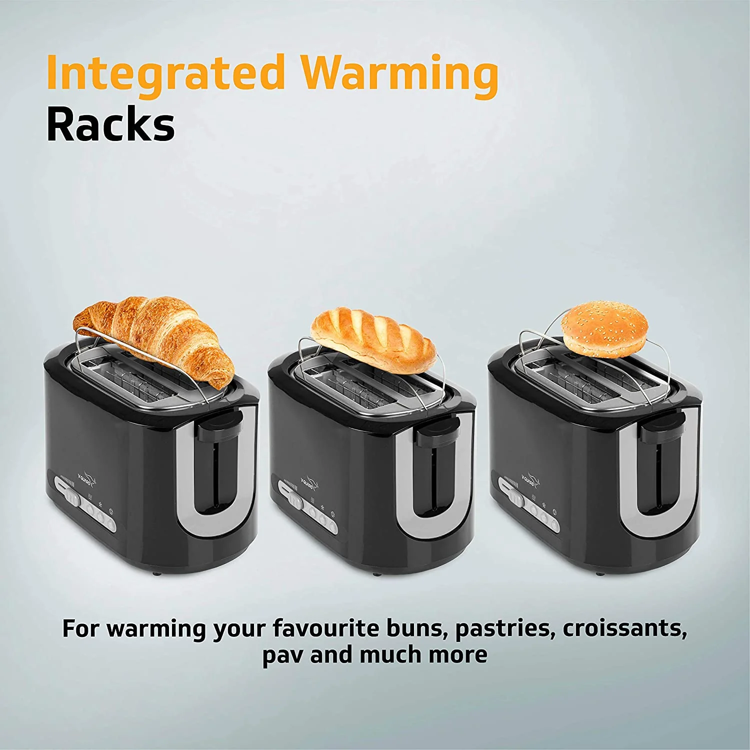 VT230 850 Watt 2-Slice Automatic Pop-Up Toaster with Bun Warmer, Variable Browning Levels and Defrost & Reheat Functions - Image 4