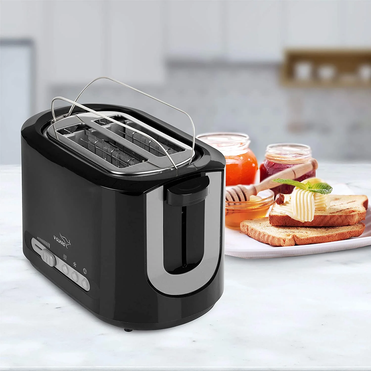 VT230 850 Watt 2-Slice Automatic Pop-Up Toaster with Bun Warmer, Variable Browning Levels and Defrost & Reheat Functions - Image 5